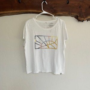 Prana White Graphic T Shirt Size M